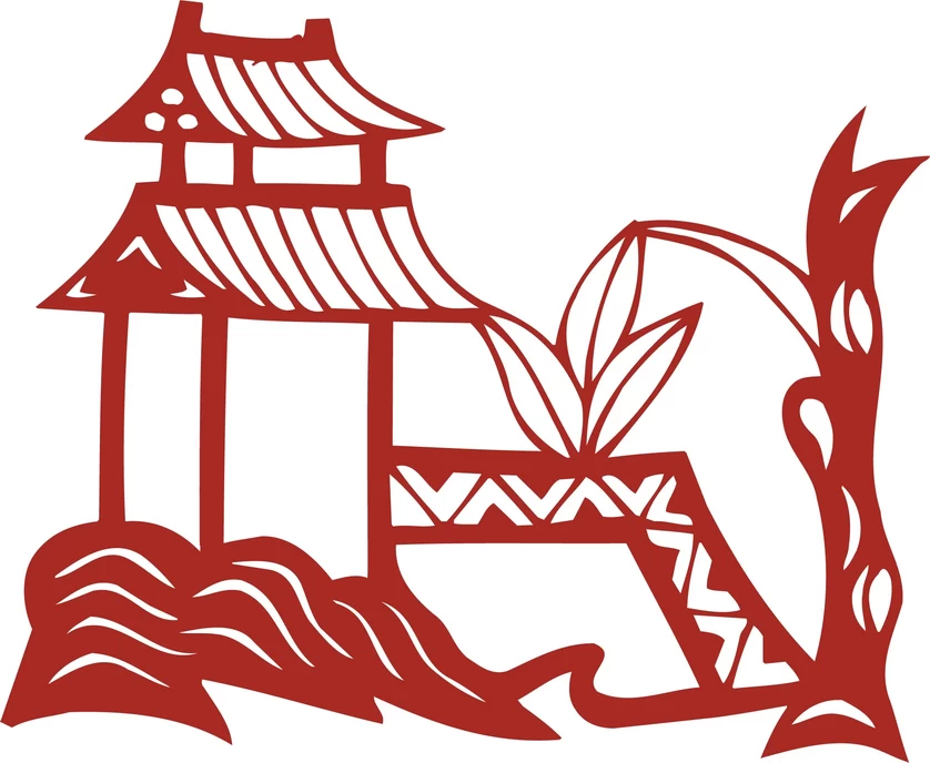 中国风中式传统喜庆民俗人物动物窗花剪纸插画边框AI矢量PNG素材【031】